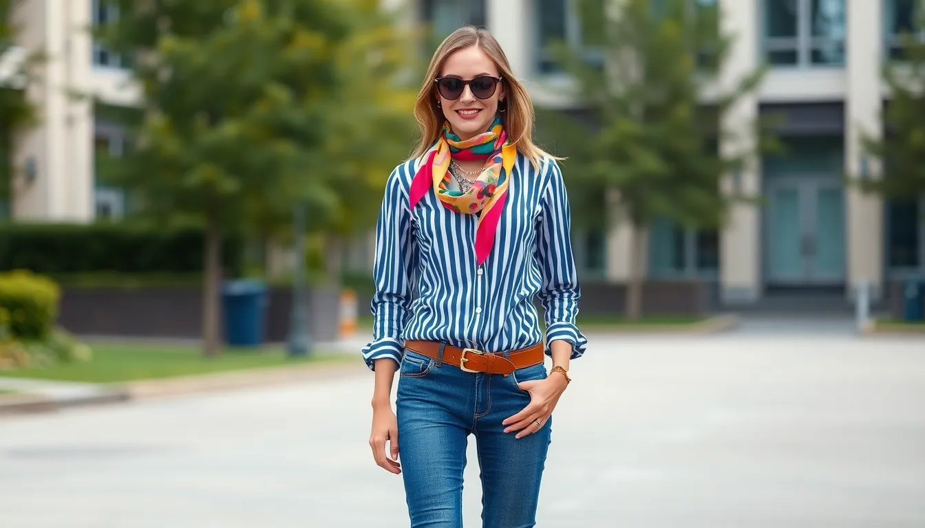 15 Chic Striped Button Up Shirt Outfit Ideas That Actually Work 11