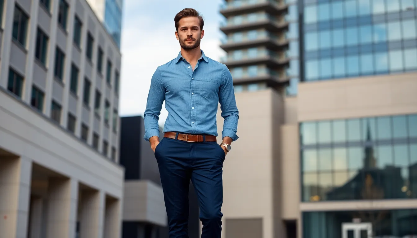 25 Blue Button Up Shirt Outfit Ideas That Work for Every Occasion 11