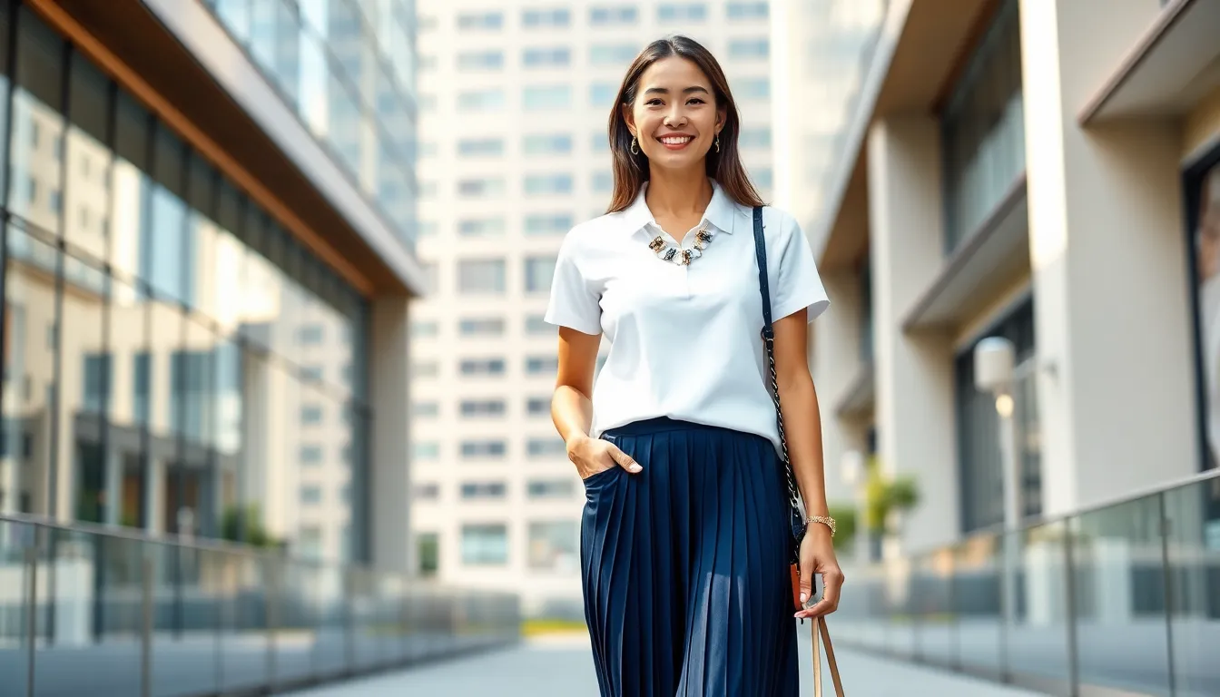 25 Chic Women's Polo Shirt Outfits: From Office to Weekend Style Guide 11