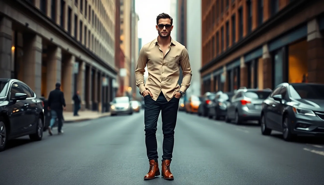 25 Stylish Beige Shirt Outfit Ideas for Men That Actually Look Amazing 13