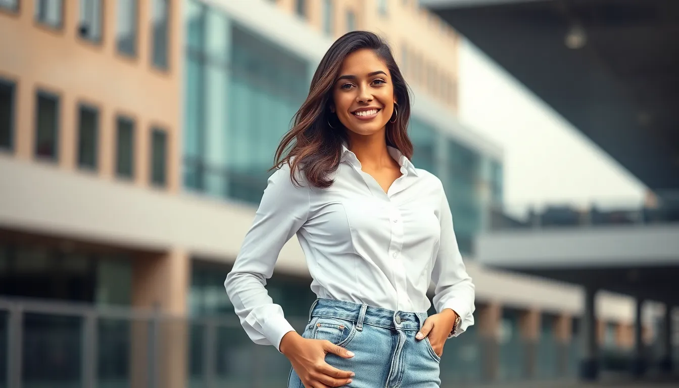 15 Stylish White Shirt and Jeans Outfit Ideas for Every Occasion 17