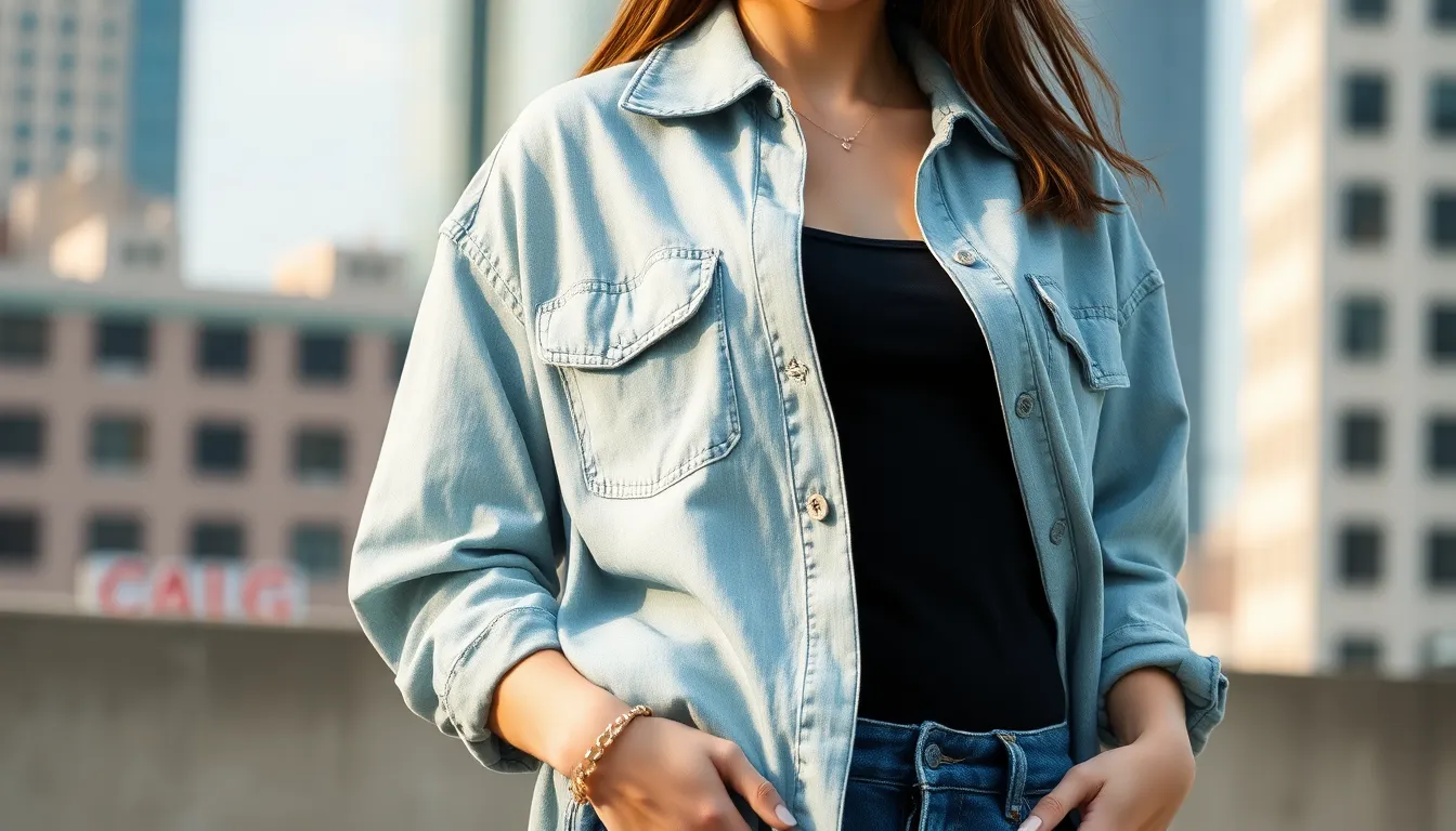 15 Chic Oversized Denim Shirt Outfit Ideas That'll Transform Your Wardrobe 1