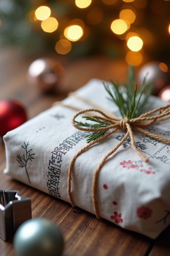 tea towel gift wrap ideas